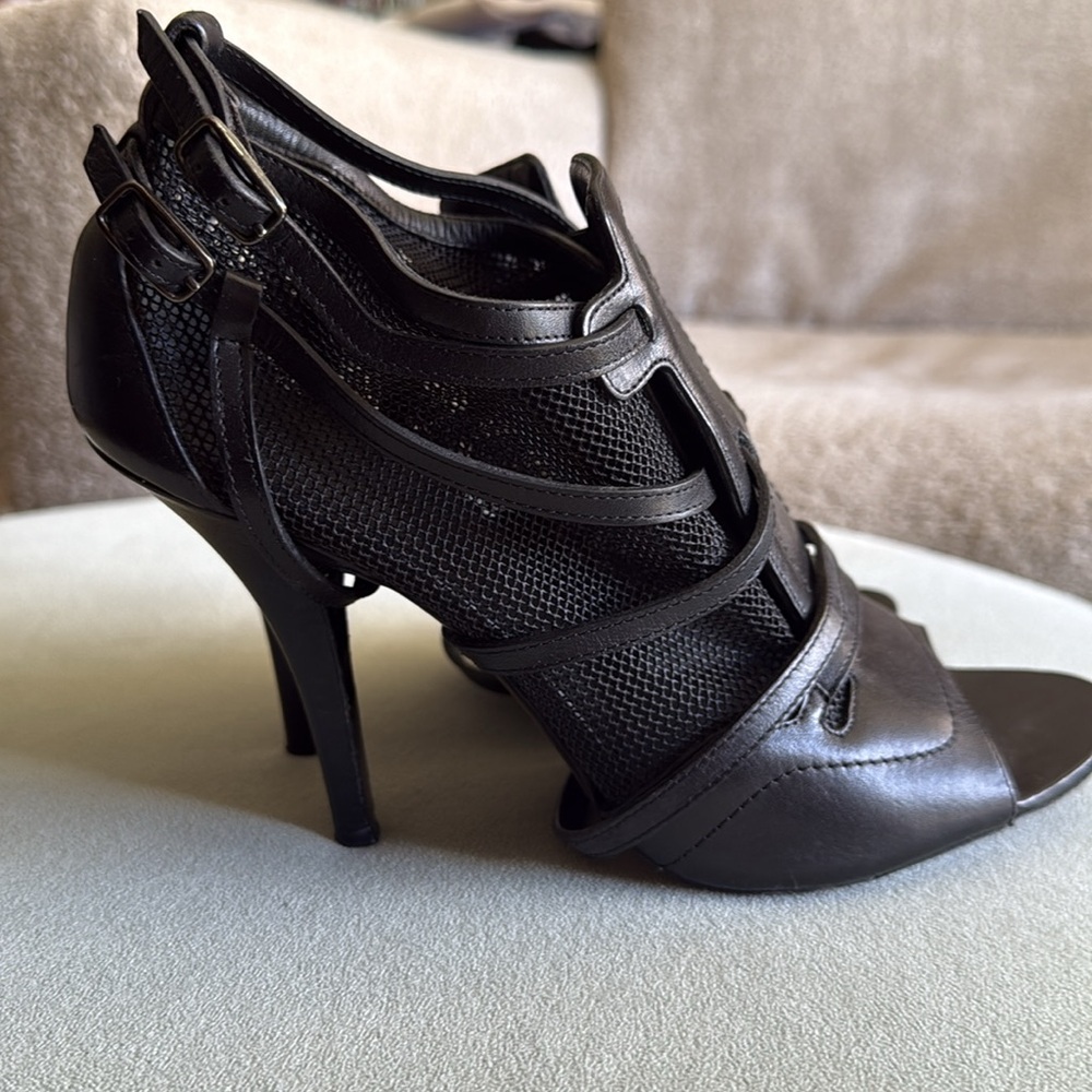 GIVENCHY leather mesh accent lace up boots - Picture 4 of 11
